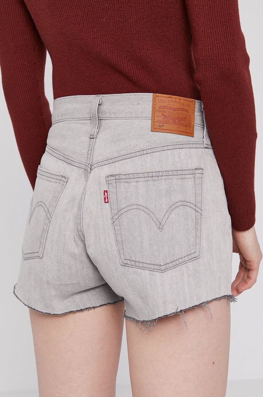 Levi's Kratke hlače iz jeansa žensko siva barva - Pepit.si