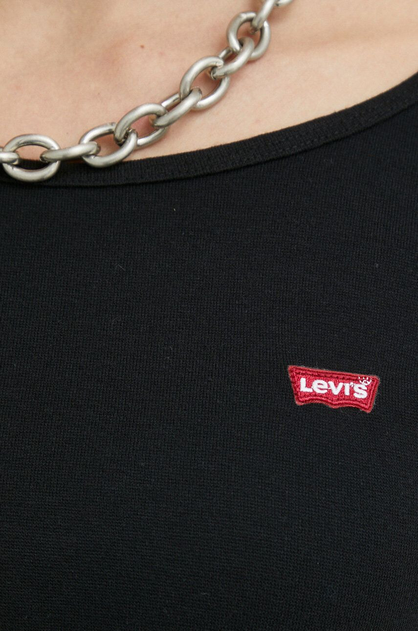 Levi's Majica z dolgimi rokavi 2-pack ženski črna barva - Pepit.si