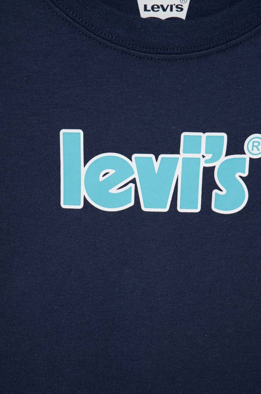 Levi's Otroška bombažna kratka majica mornarsko modra barva - Pepit.si