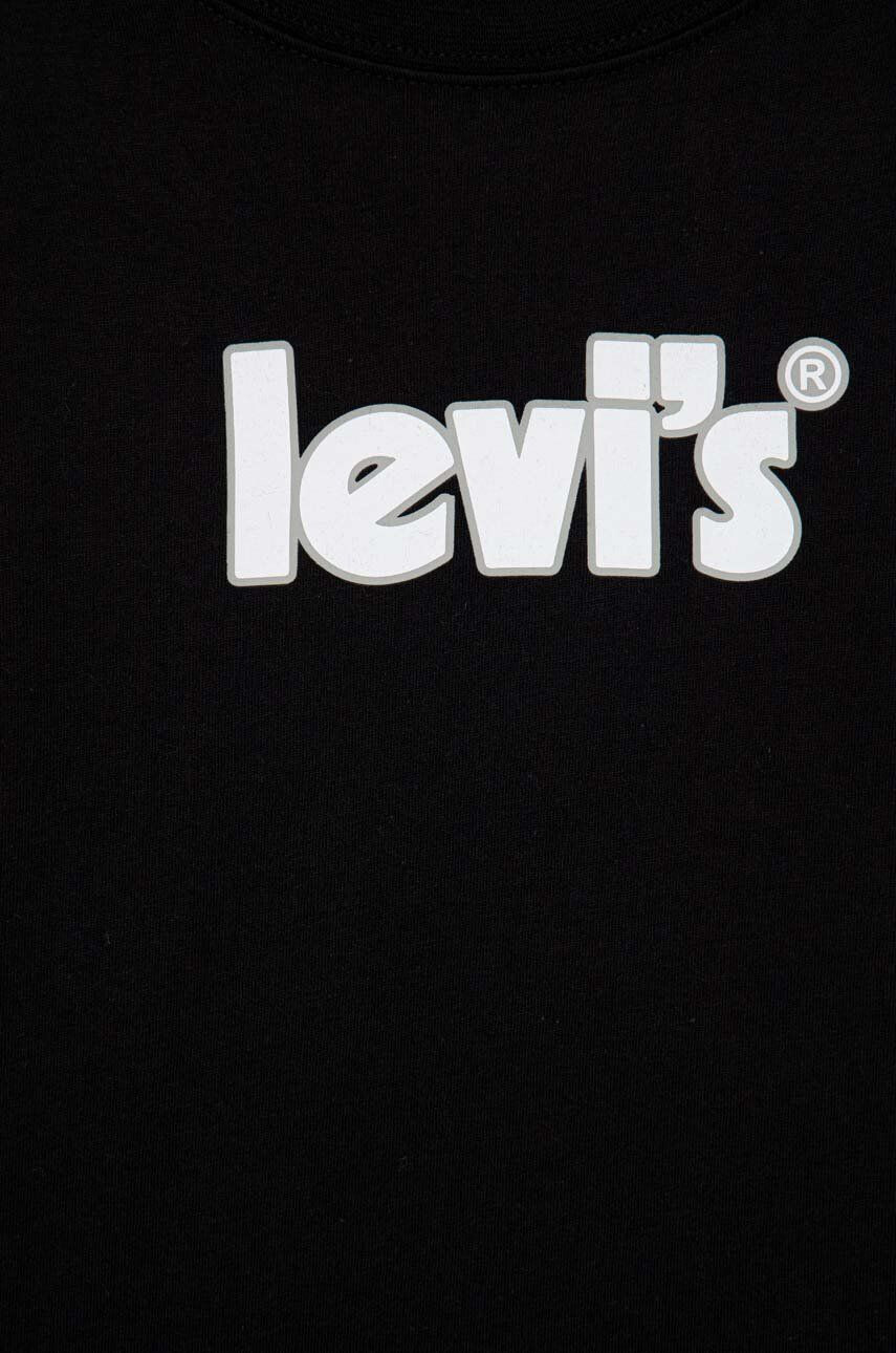 Levi's Otroška bombažna kratka majica črna barva - Pepit.si