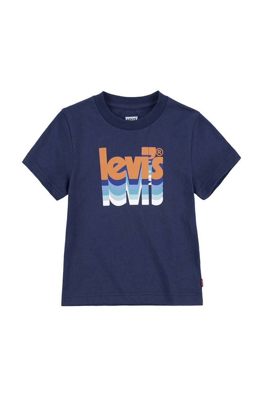 Levi's Otroška bombažna kratka majica mornarsko modra barva - Pepit.si