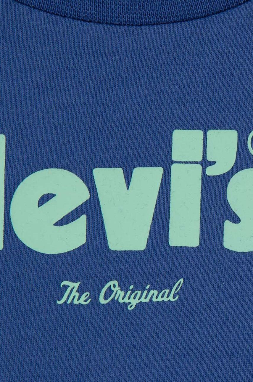 Levi's Otroška bombažna kratka majica zelena barva - Pepit.si