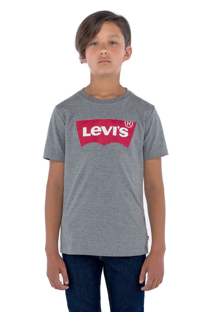 Levi's Otroški t-shirt siva barva - Pepit.si