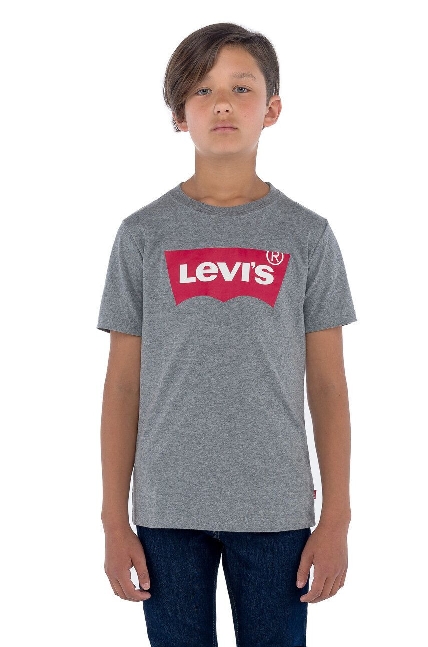 Levi's Otroški t-shirt siva barva - Pepit.si