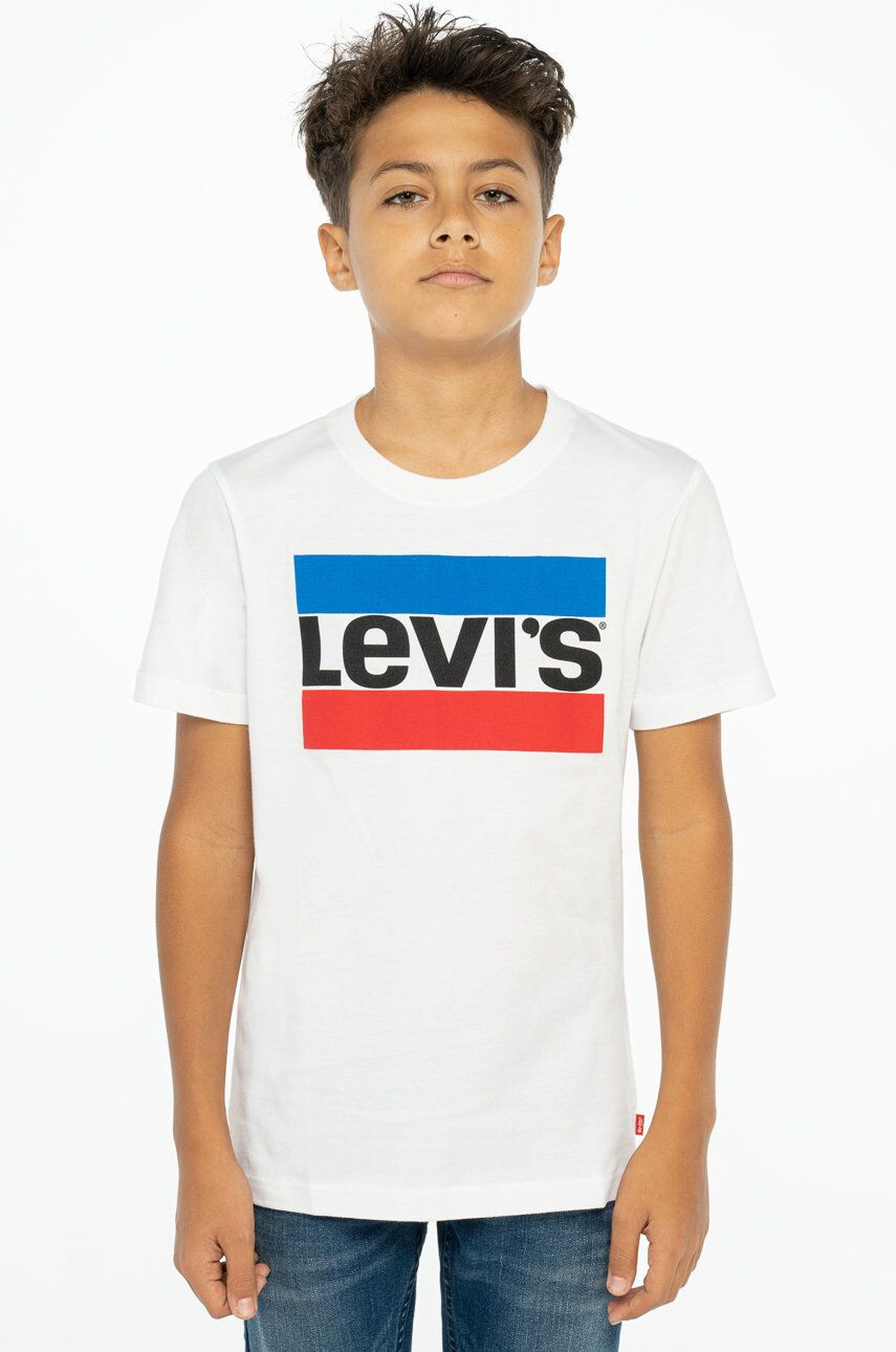 Levi's Otroški t-shirt bela barva - Pepit.si