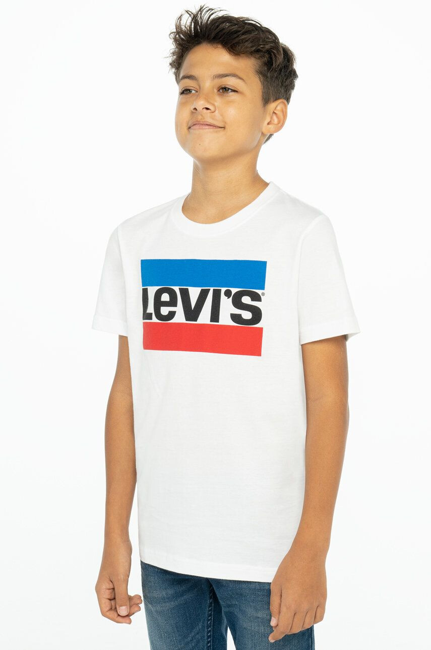 Levi's Otroški t-shirt bela barva - Pepit.si