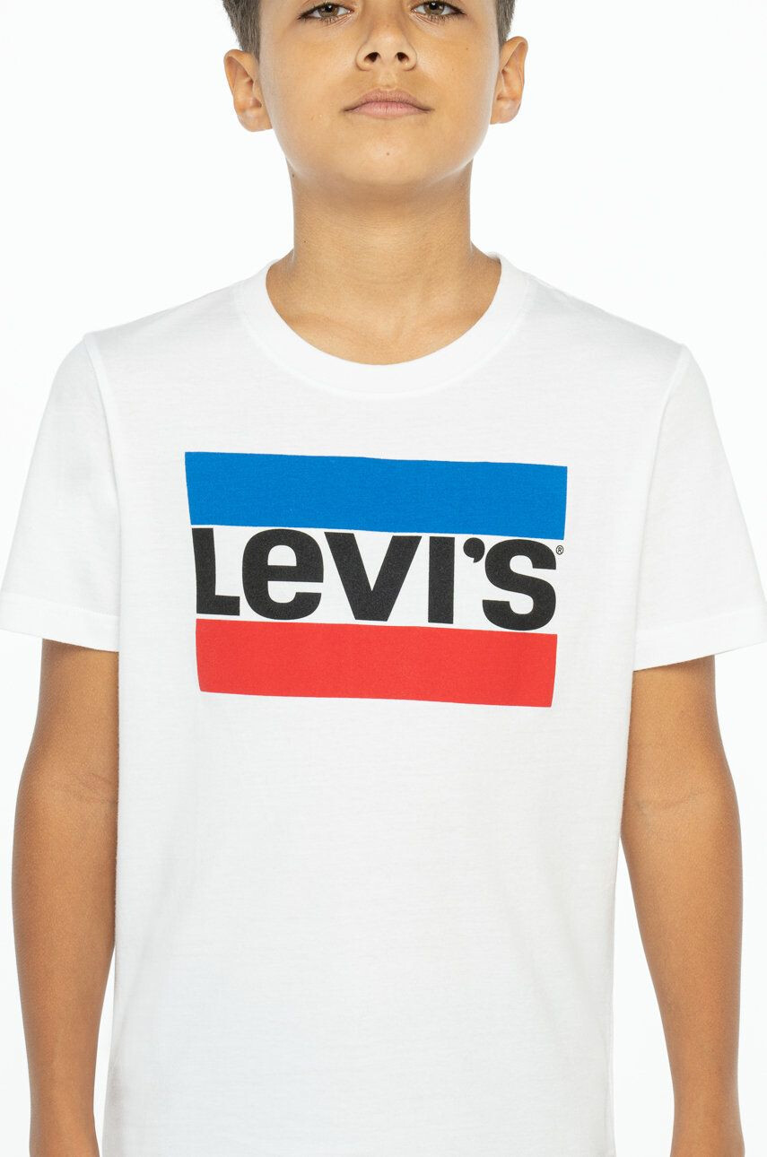 Levi's Otroški t-shirt bela barva - Pepit.si