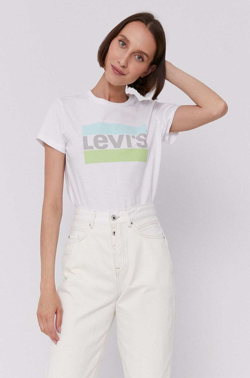 Levi's T-shirt ženski bela barva - Pepit.si