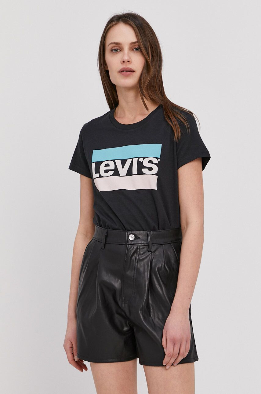 Levi's T-shirt črna barva - Pepit.si