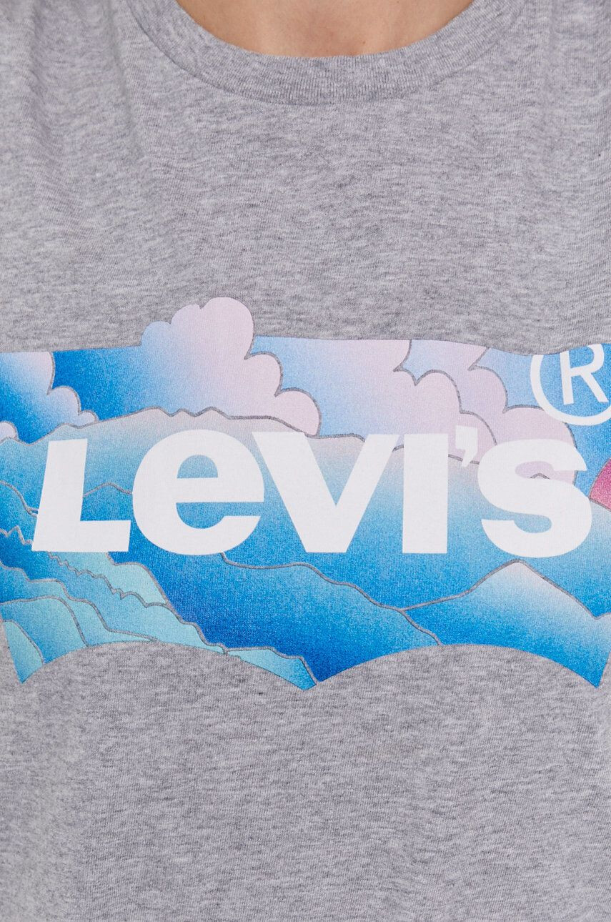 Levi's T-shirt ženski siva barva - Pepit.si