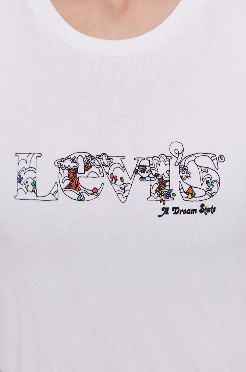 Levi's T-shirt ženski bela barva - Pepit.si