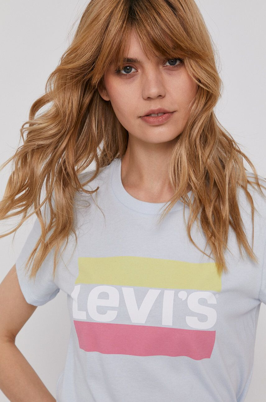 Levi's T-shirt ženski modra barva - Pepit.si