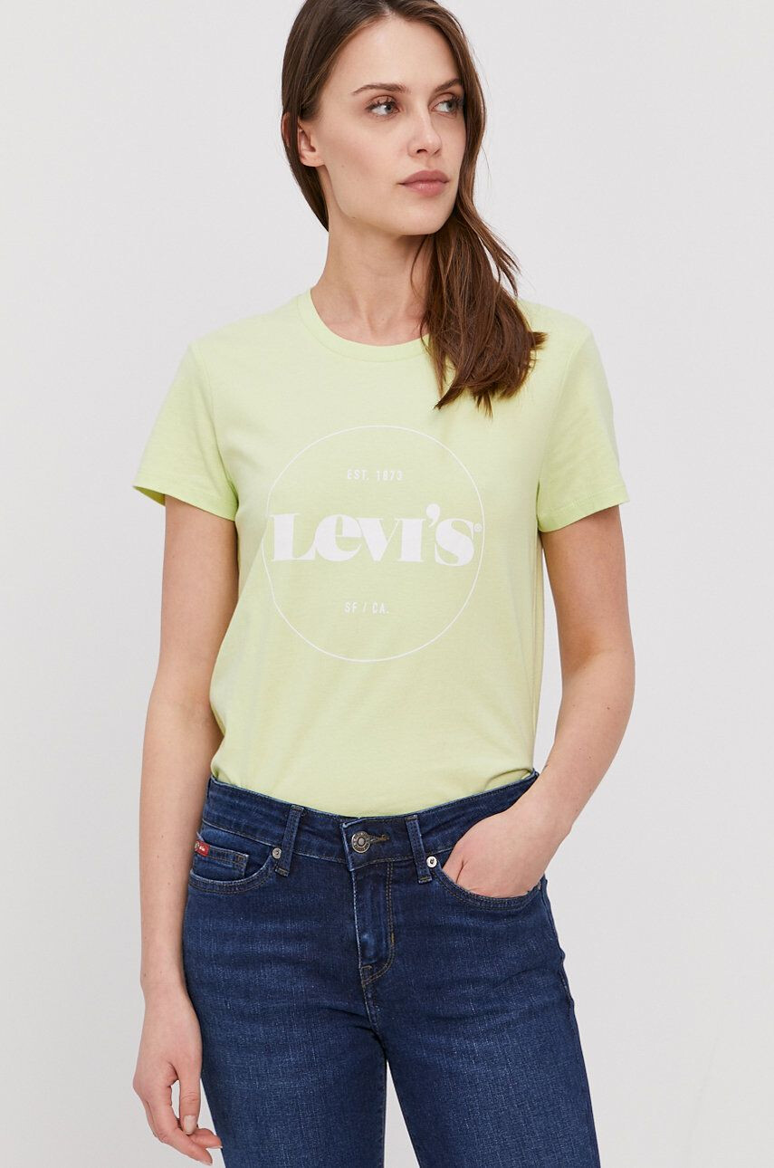 Levi's T-shirt zelena barva - Pepit.si