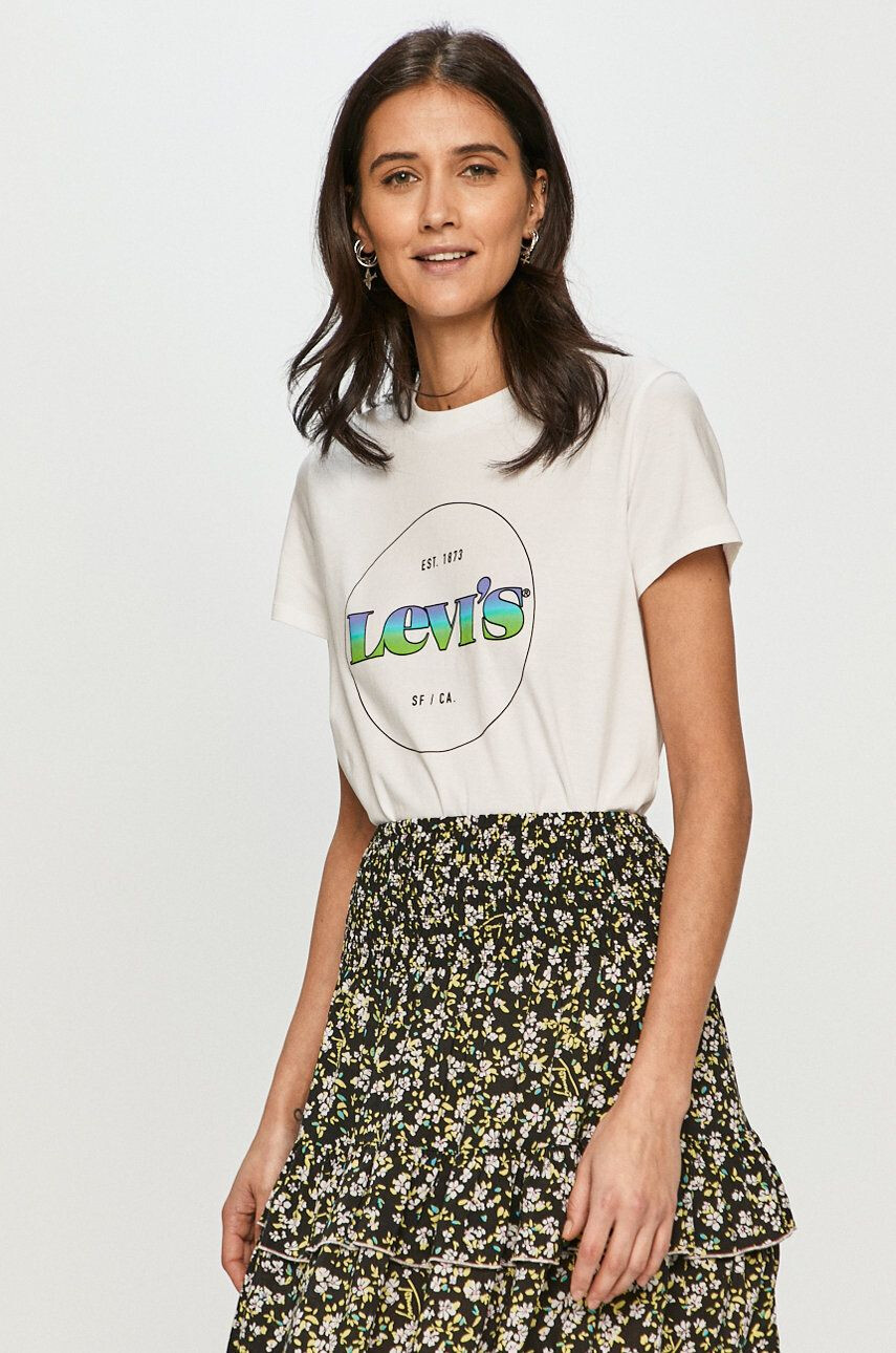 Levi's T-shirt bela barva - Pepit.si