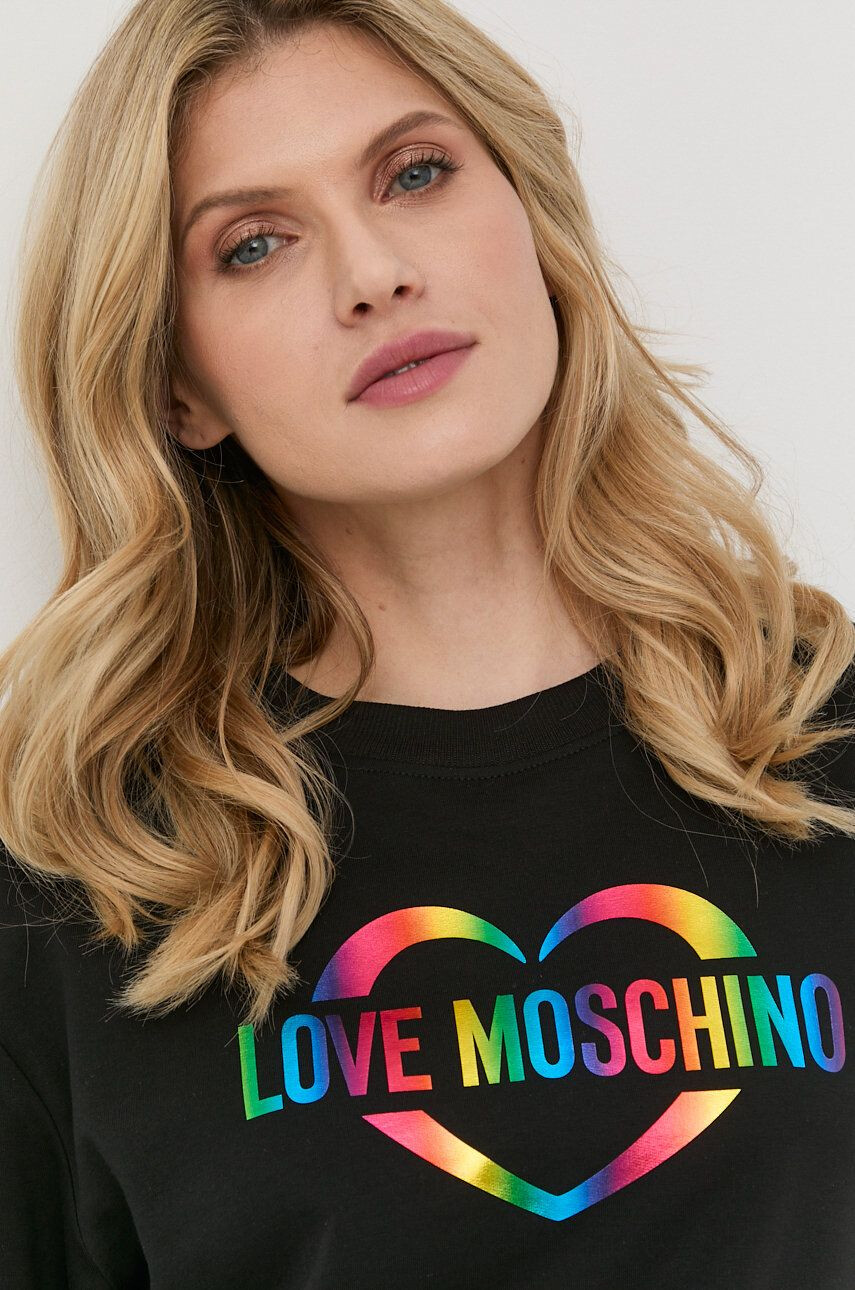 Love Moschino Bluza ženski črna barva - Pepit.si