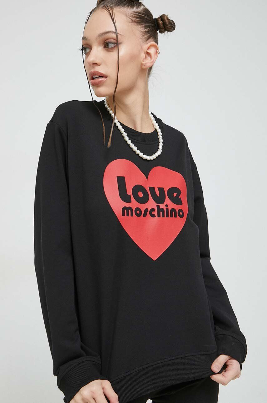 Love Moschino Pulover ženska črna barva - Pepit.si