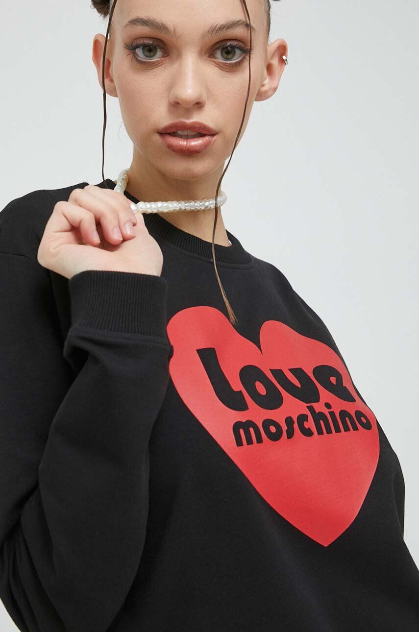 Love Moschino Pulover ženska črna barva - Pepit.si