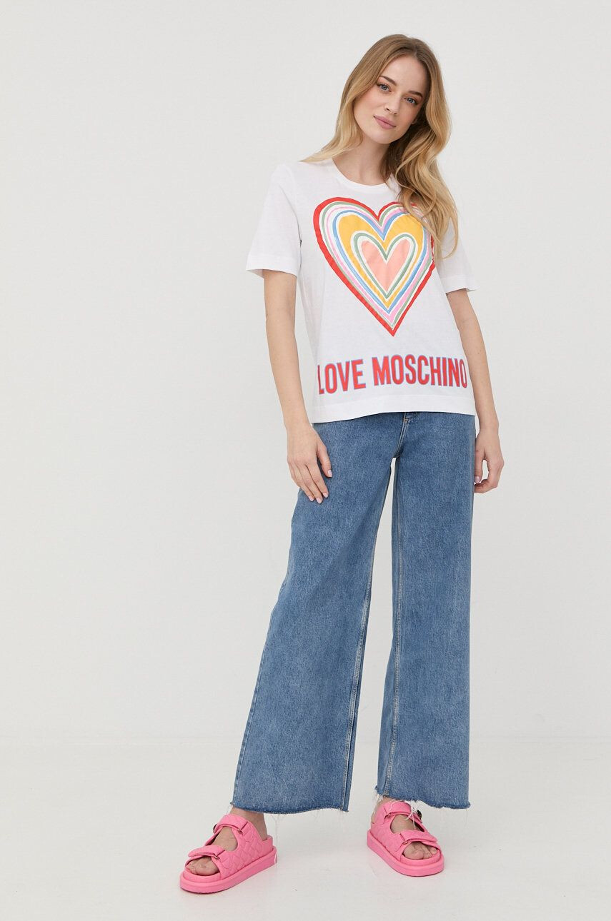 Love Moschino Bombažna kratka majica - Pepit.si