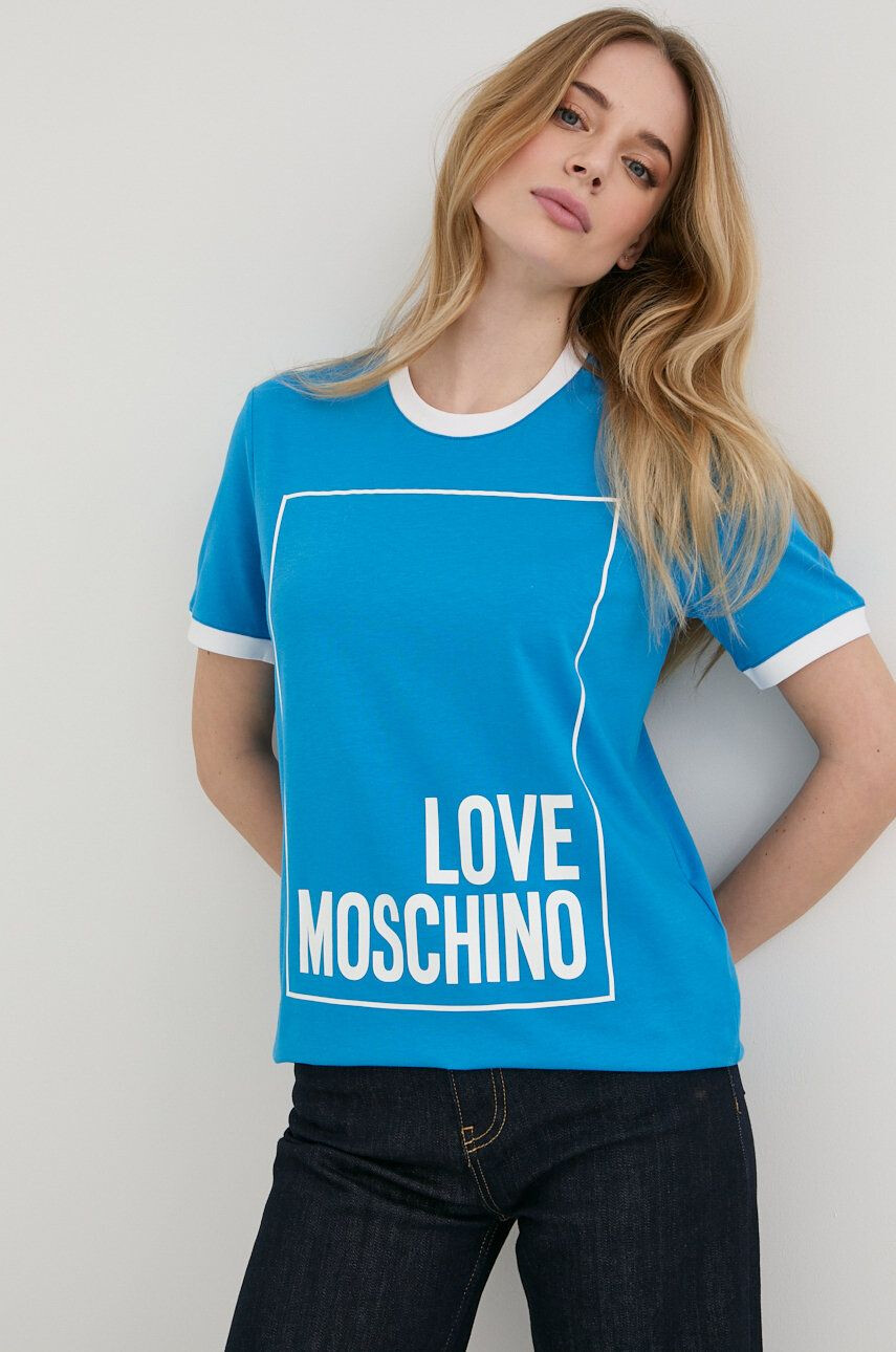 Love Moschino Bombažna kratka majica - Pepit.si