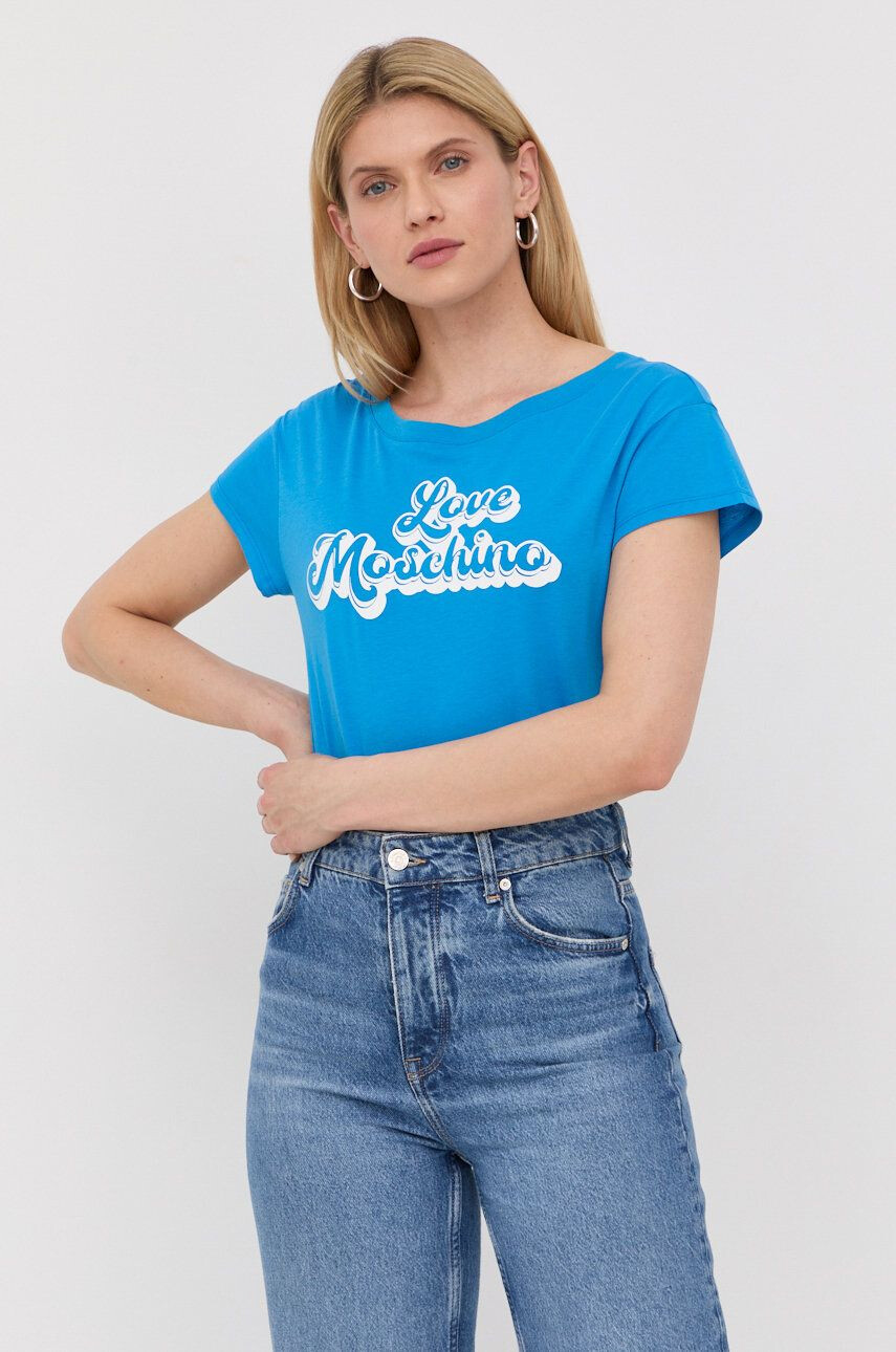 Love Moschino Bombažna kratka majica - Pepit.si