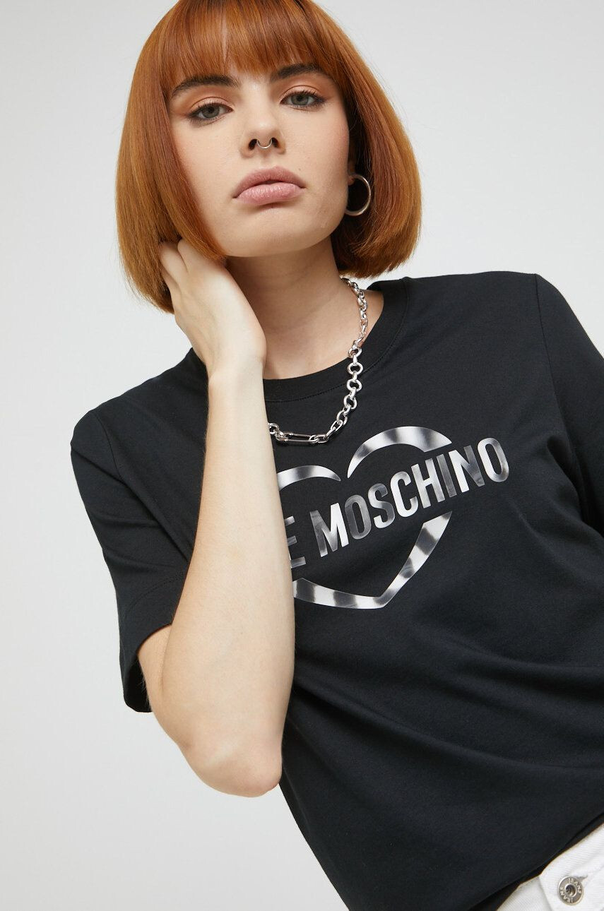 Love Moschino Bombažna kratka majica - Pepit.si