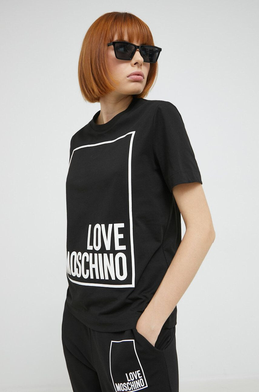 Love Moschino Bombažna kratka majica - Pepit.si