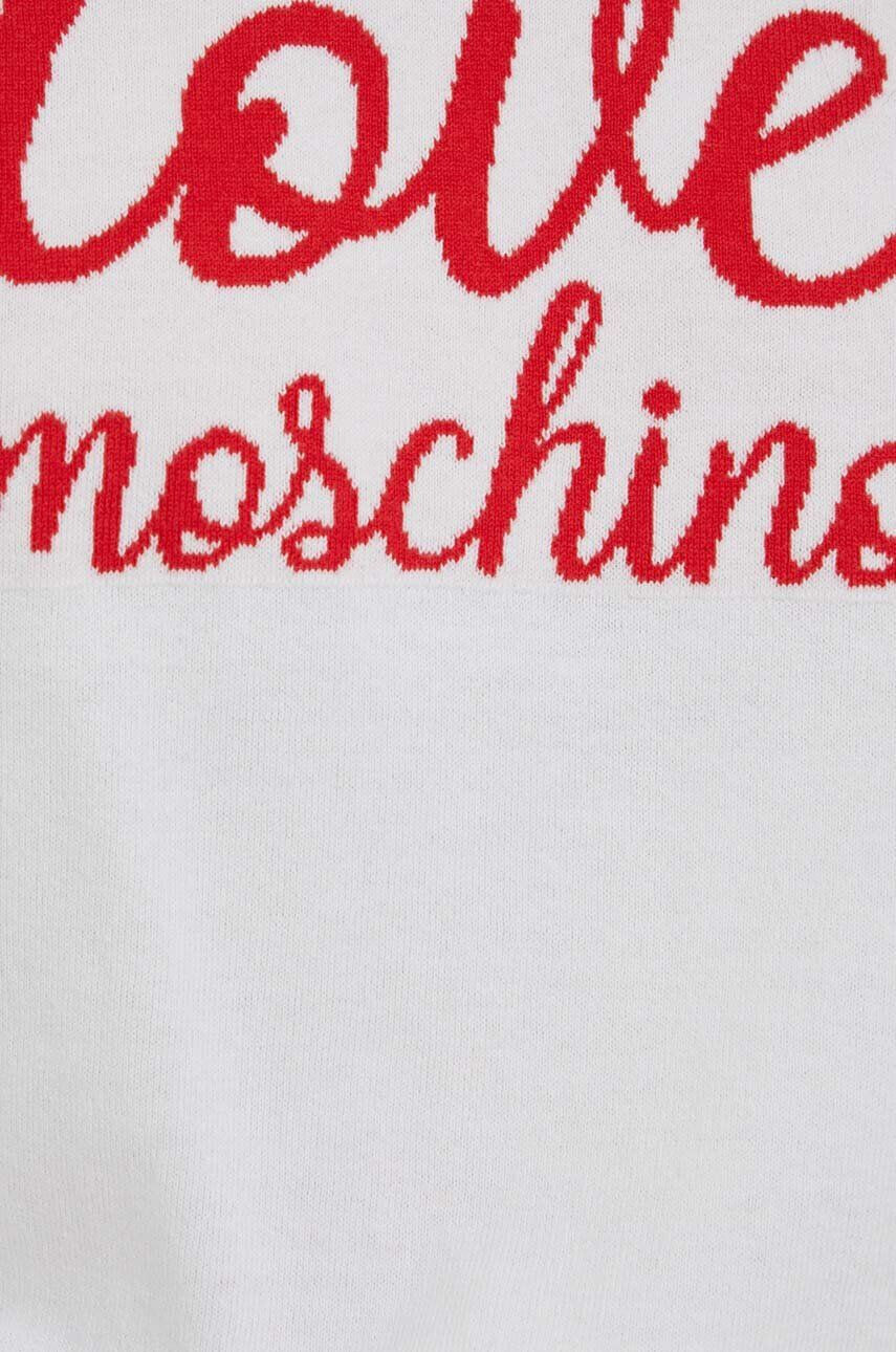 Love Moschino Bombažna kratka majica bela barva - Pepit.si