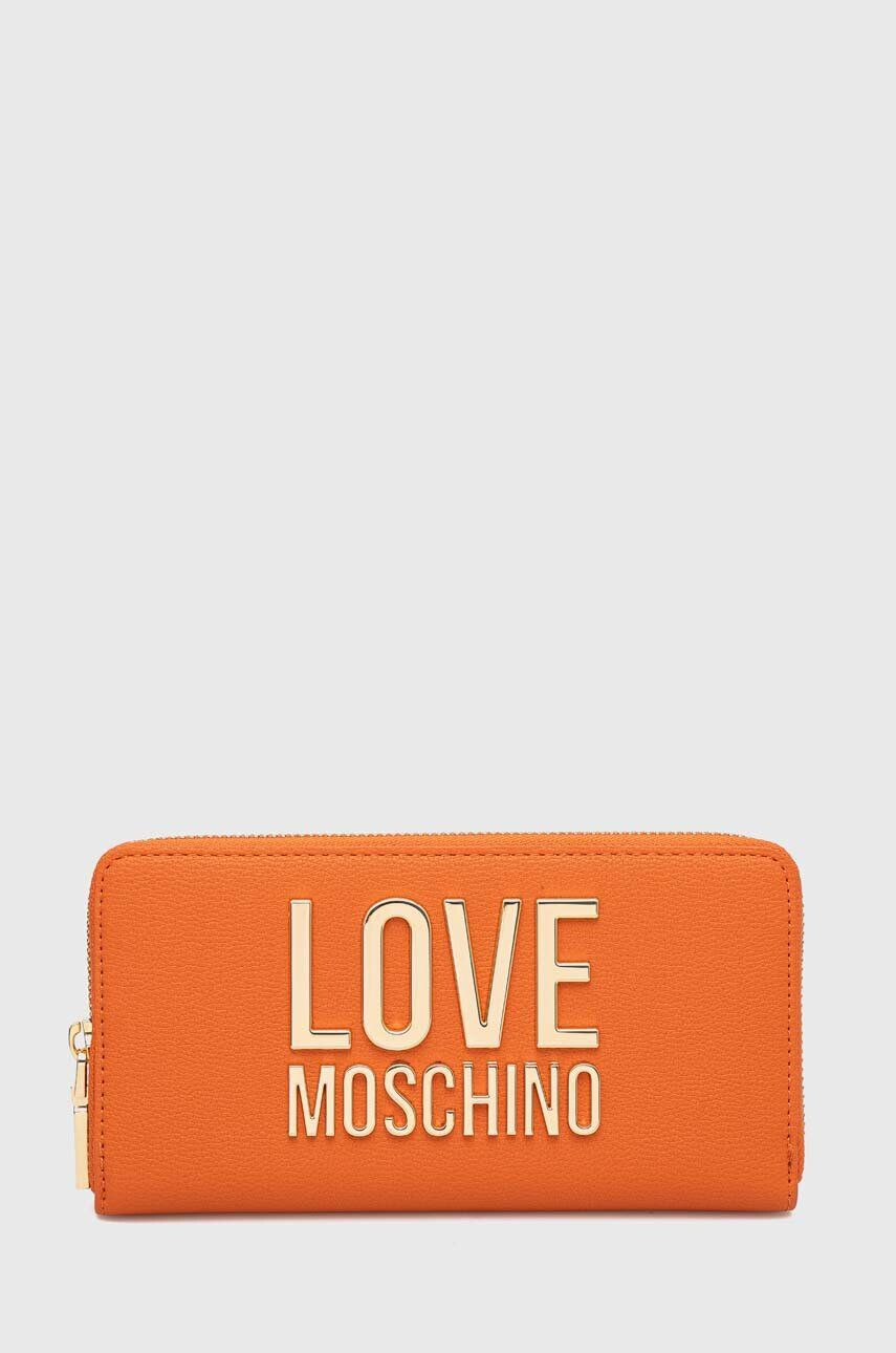 Love Moschino Denarnica ženski oranžna barva - Pepit.si