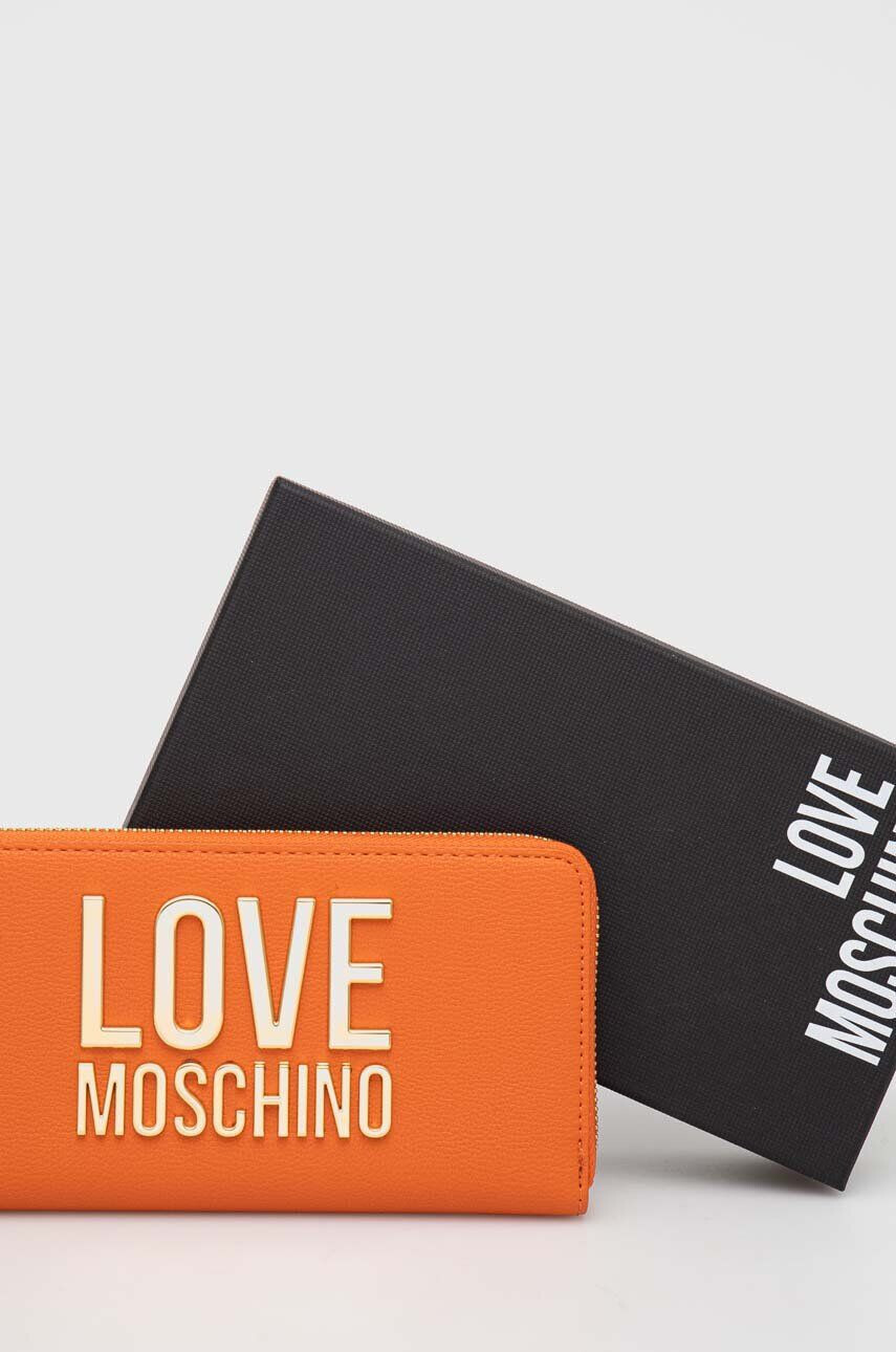 Love Moschino Denarnica ženski oranžna barva - Pepit.si