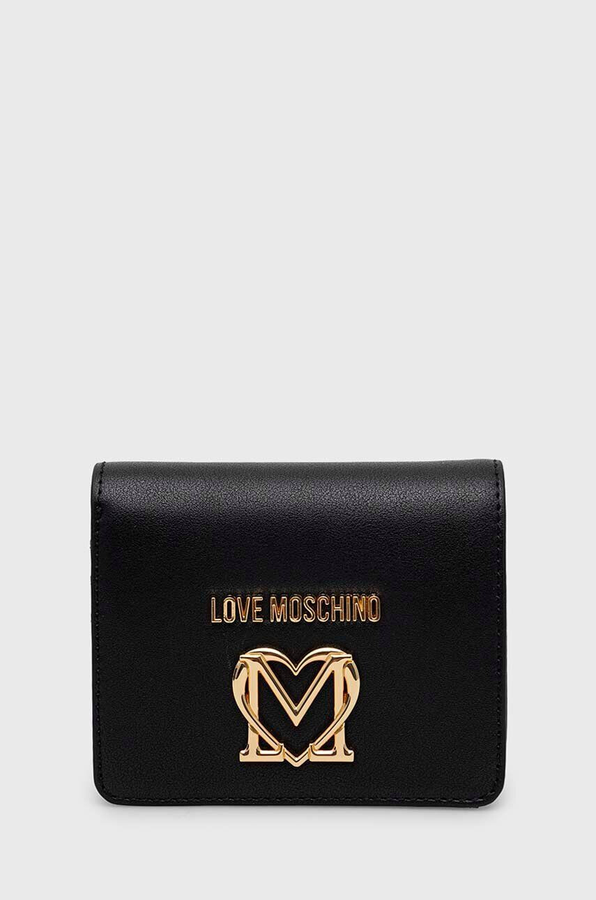 Love Moschino Denarnica ženski črna barva - Pepit.si