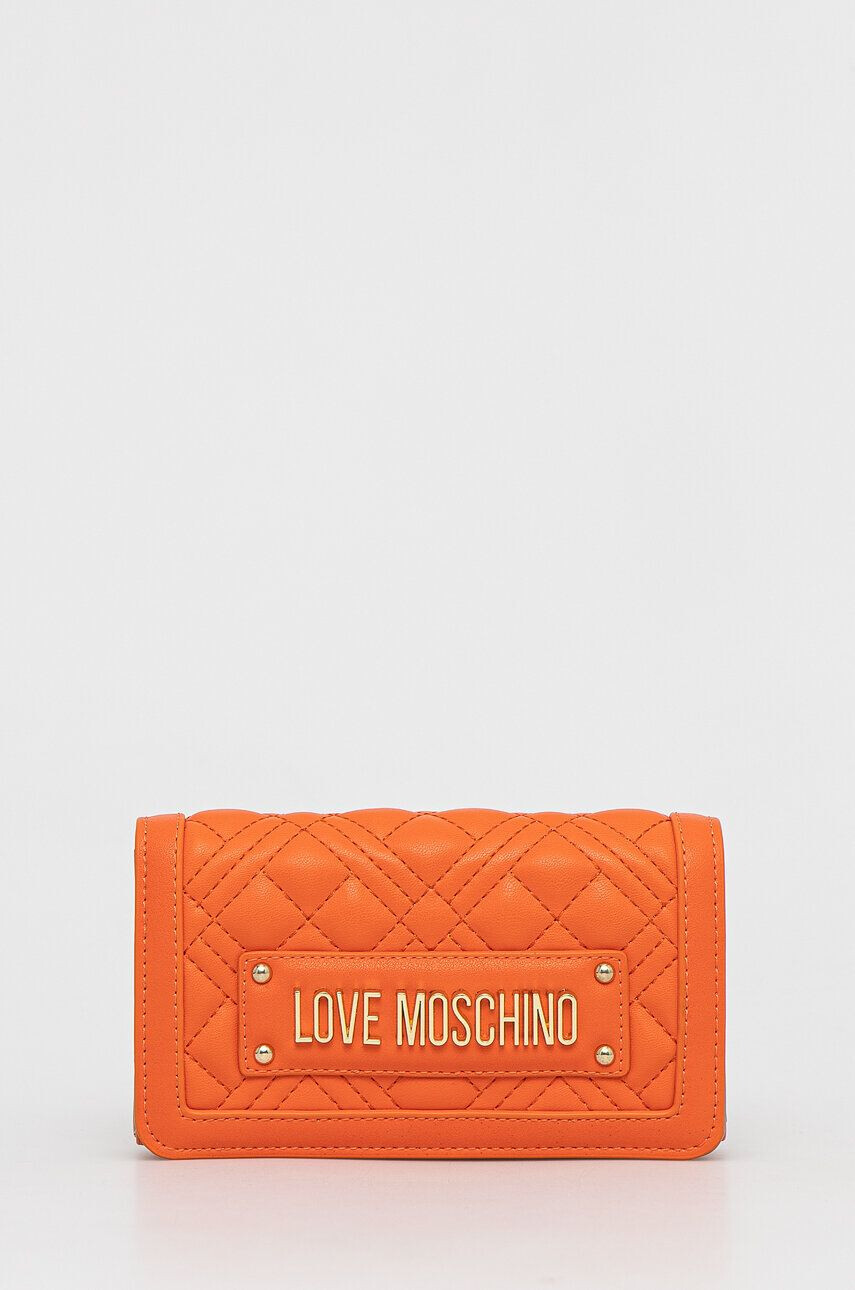 Love Moschino Denarnica ženski oranžna barva - Pepit.si