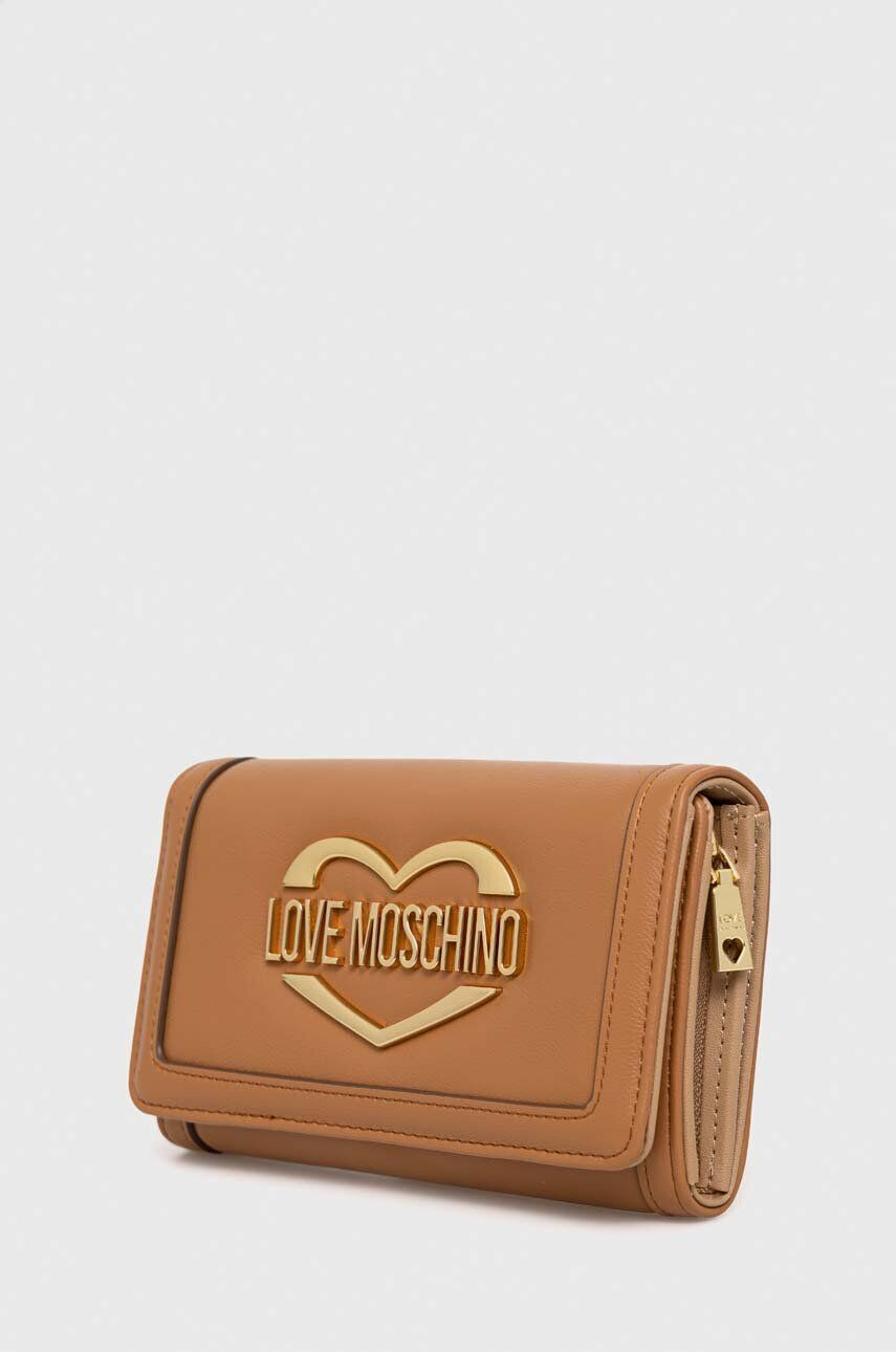 Love Moschino Denarnica ženski rjava barva - Pepit.si