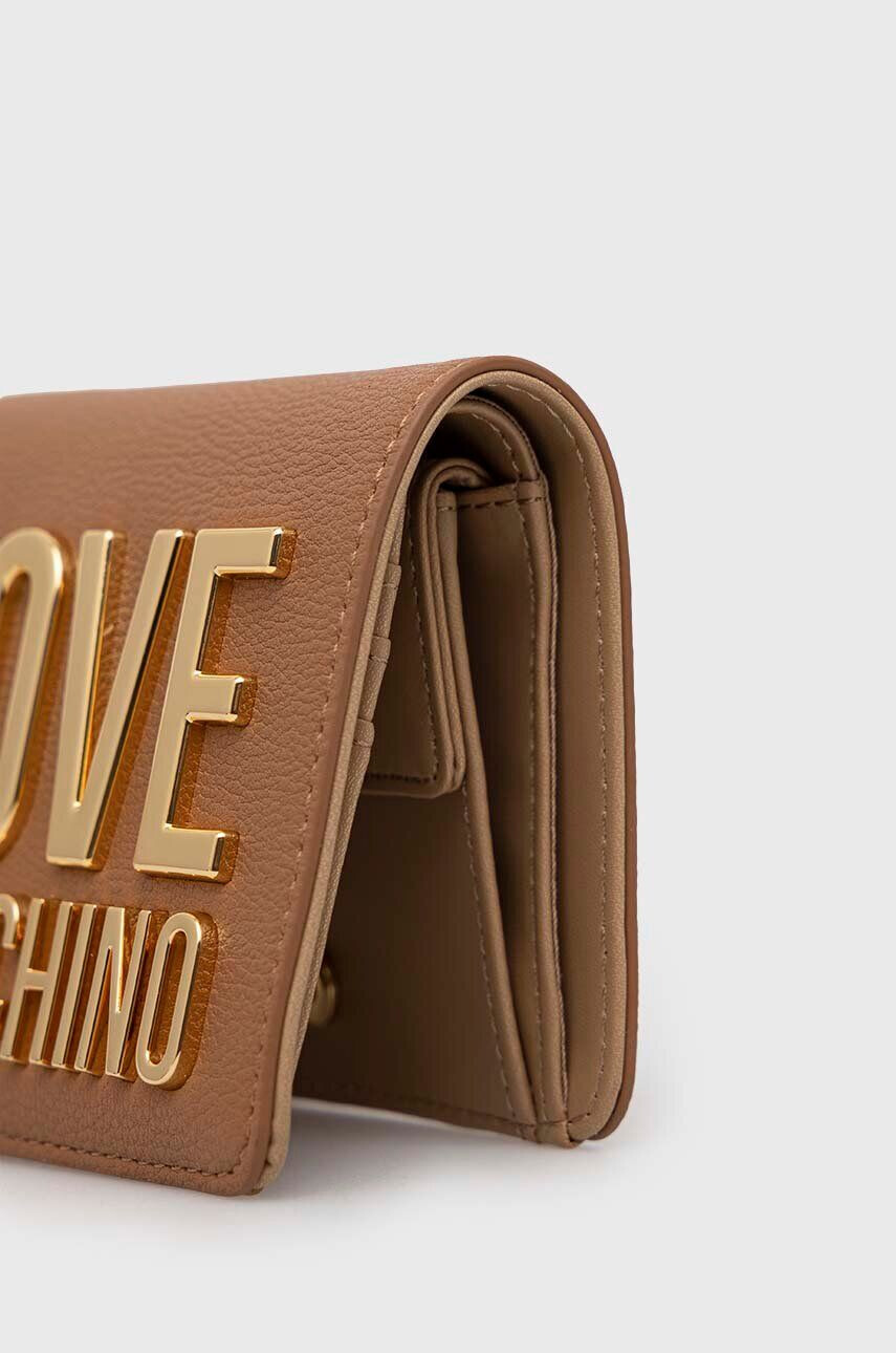 Love Moschino Denarnica ženski rjava barva - Pepit.si