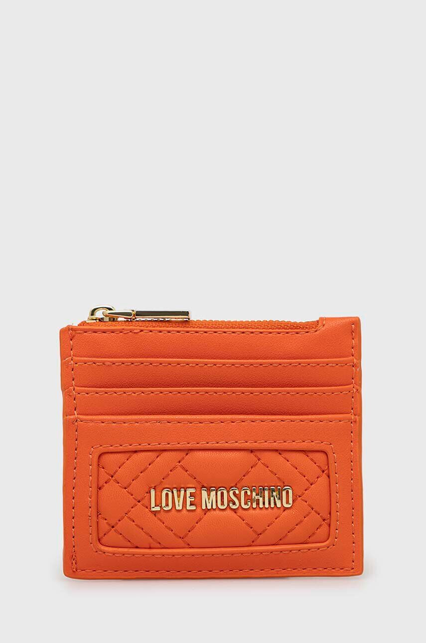 Love Moschino Etui za kartice oranžna barva - Pepit.si