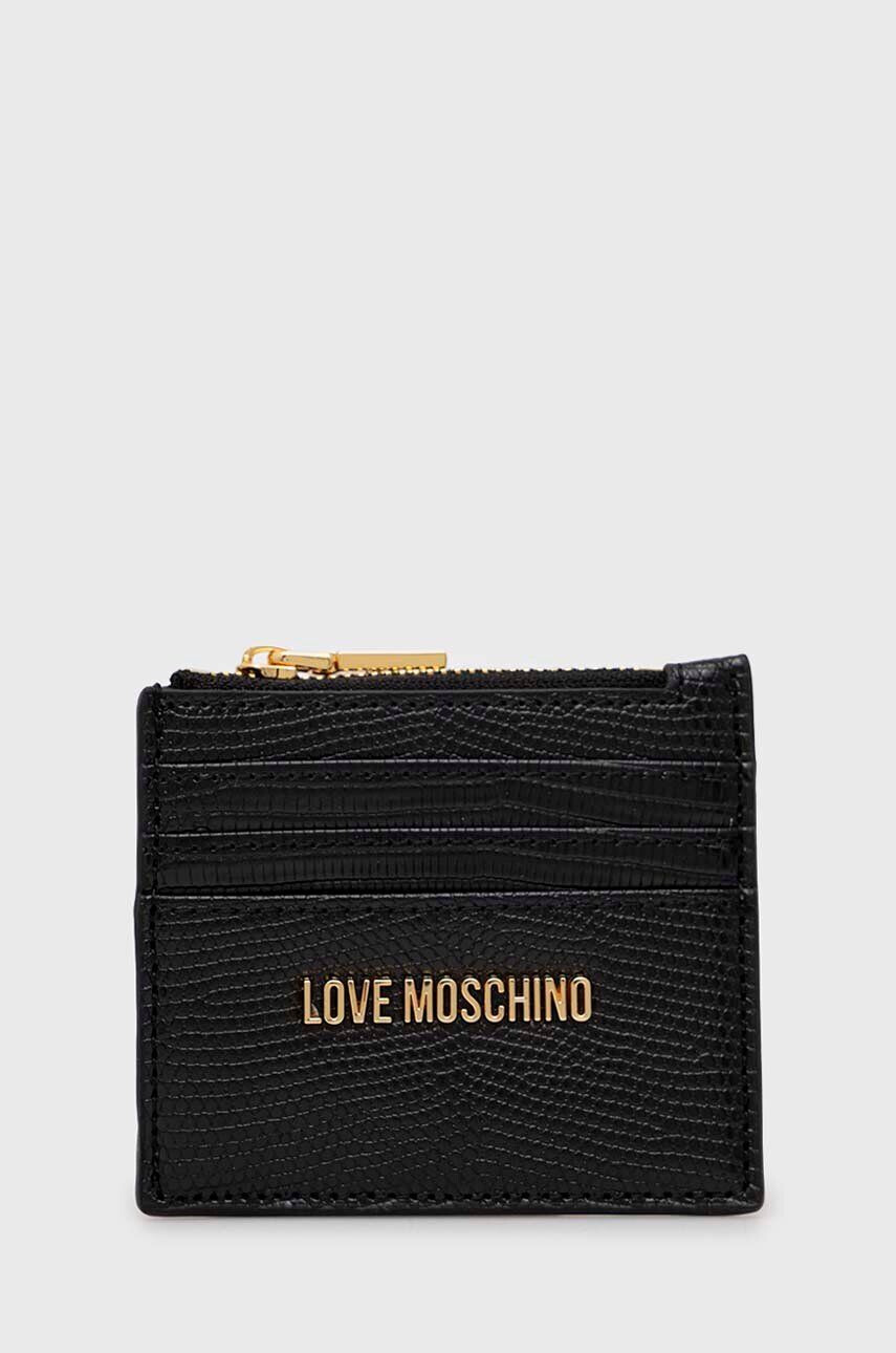 Love Moschino Etui za kartice črna barva - Pepit.si