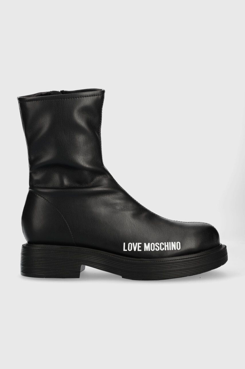 Love Moschino Gležnarji ženski črna barva - Pepit.si