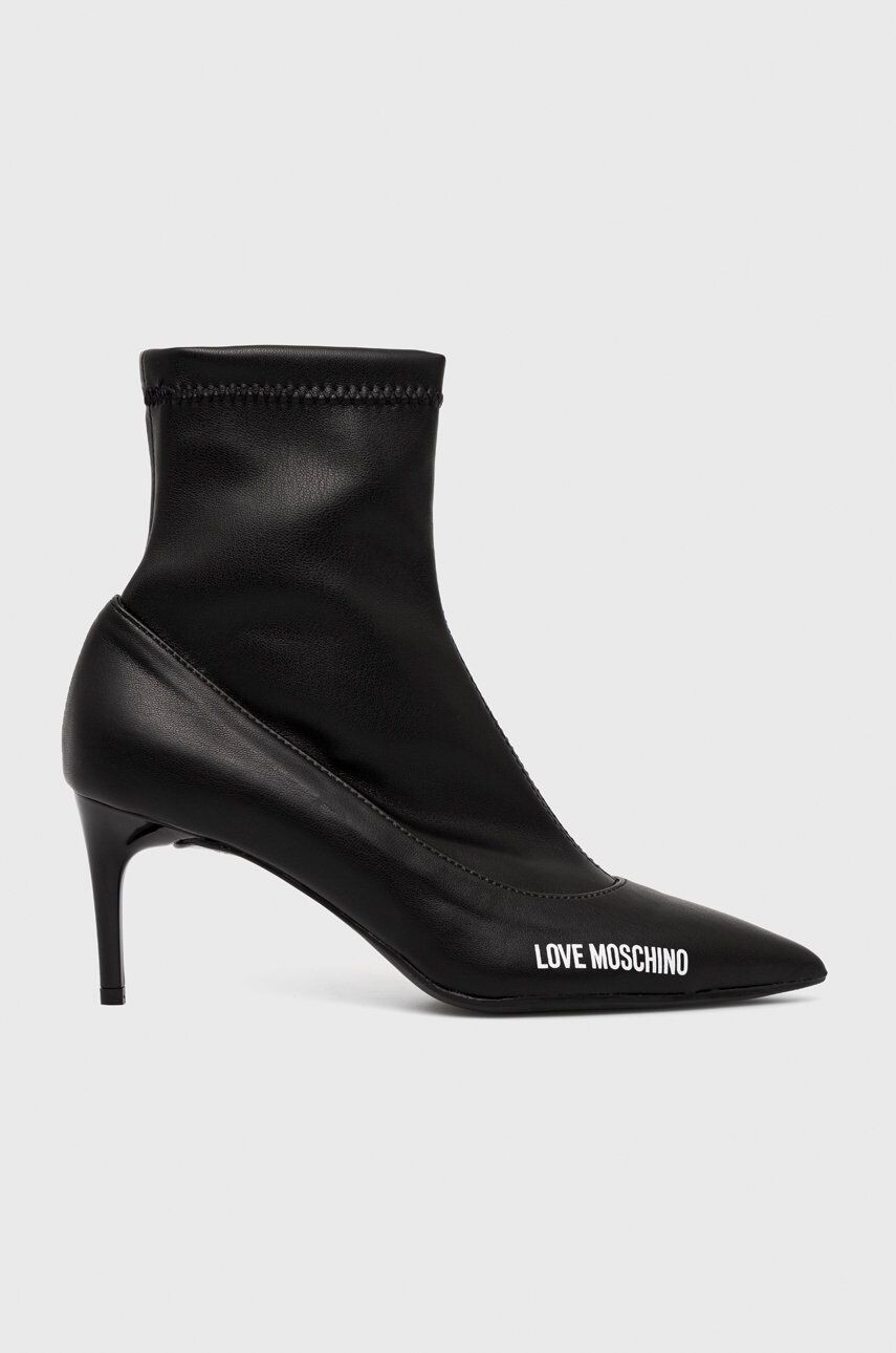 Love Moschino Gležnarji ženski črna barva - Pepit.si