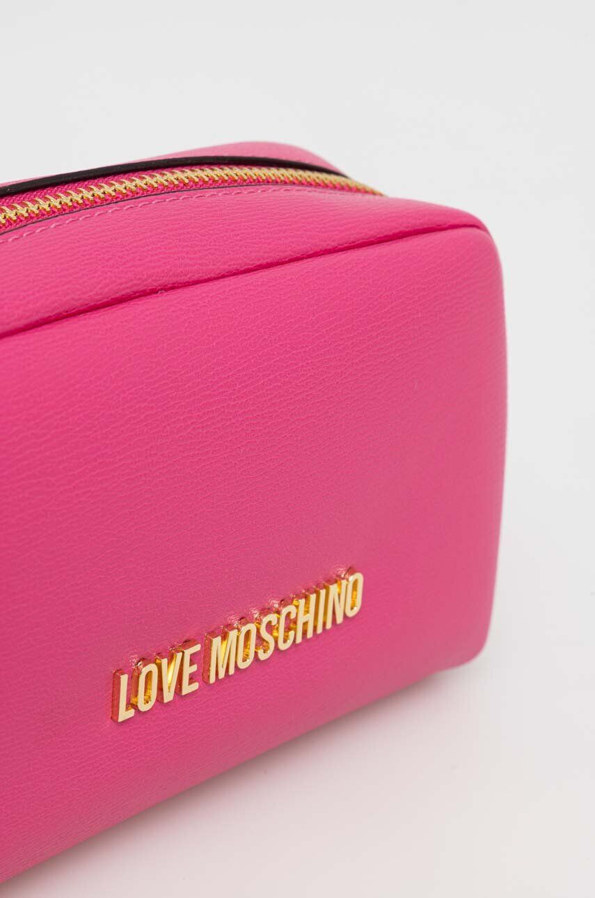 Love Moschino Kozmetična torbica roza barva - Pepit.si