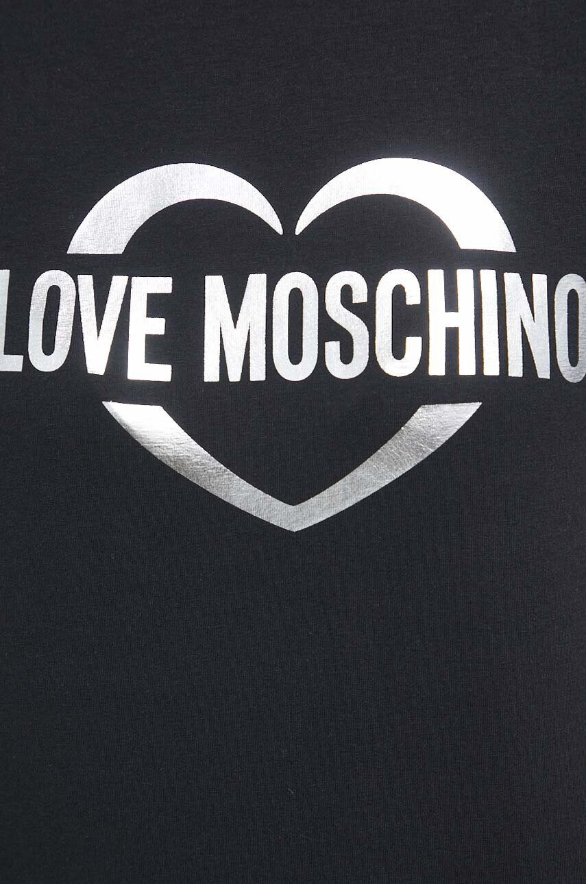 Love Moschino Kratka majica ženski črna barva - Pepit.si