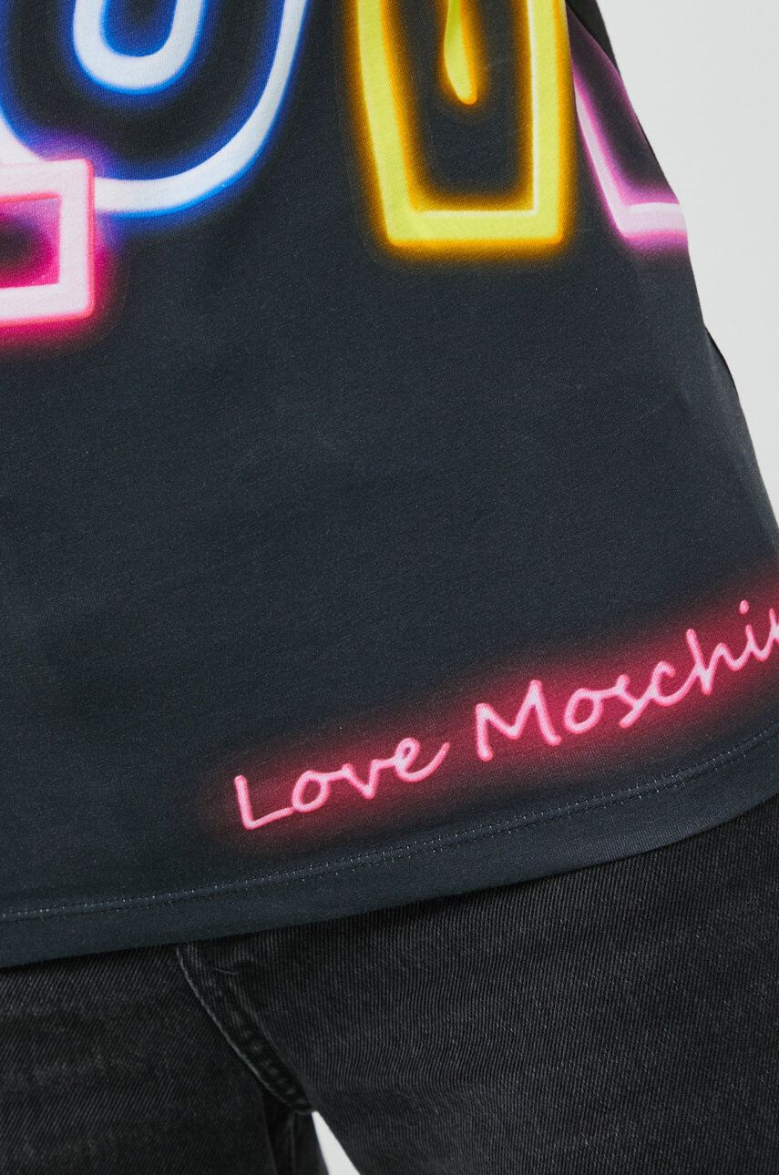 Love Moschino Kratka majica ženski črna barva - Pepit.si