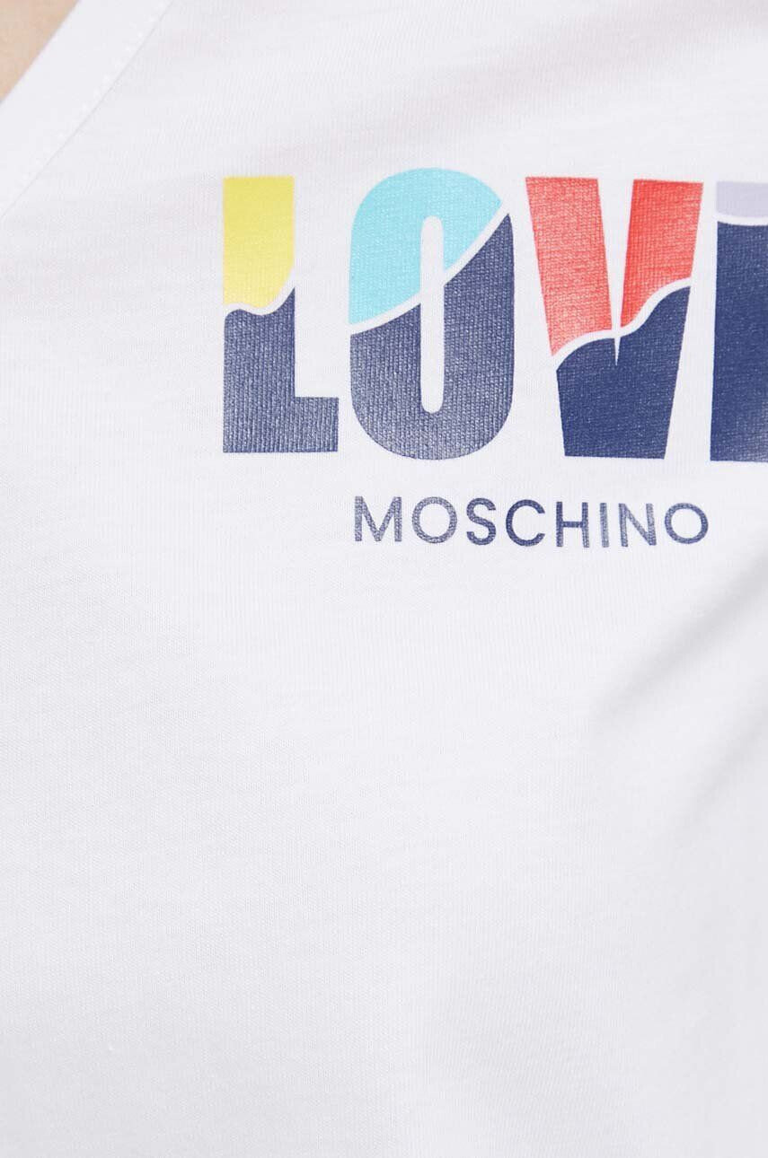 Love Moschino Kratka majica ženski bela barva - Pepit.si