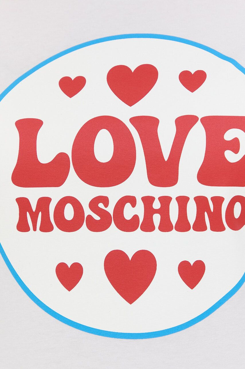 Love Moschino Kratka majica ženski bela barva - Pepit.si