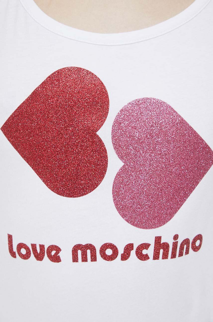 Love Moschino Top ženski bela barva - Pepit.si