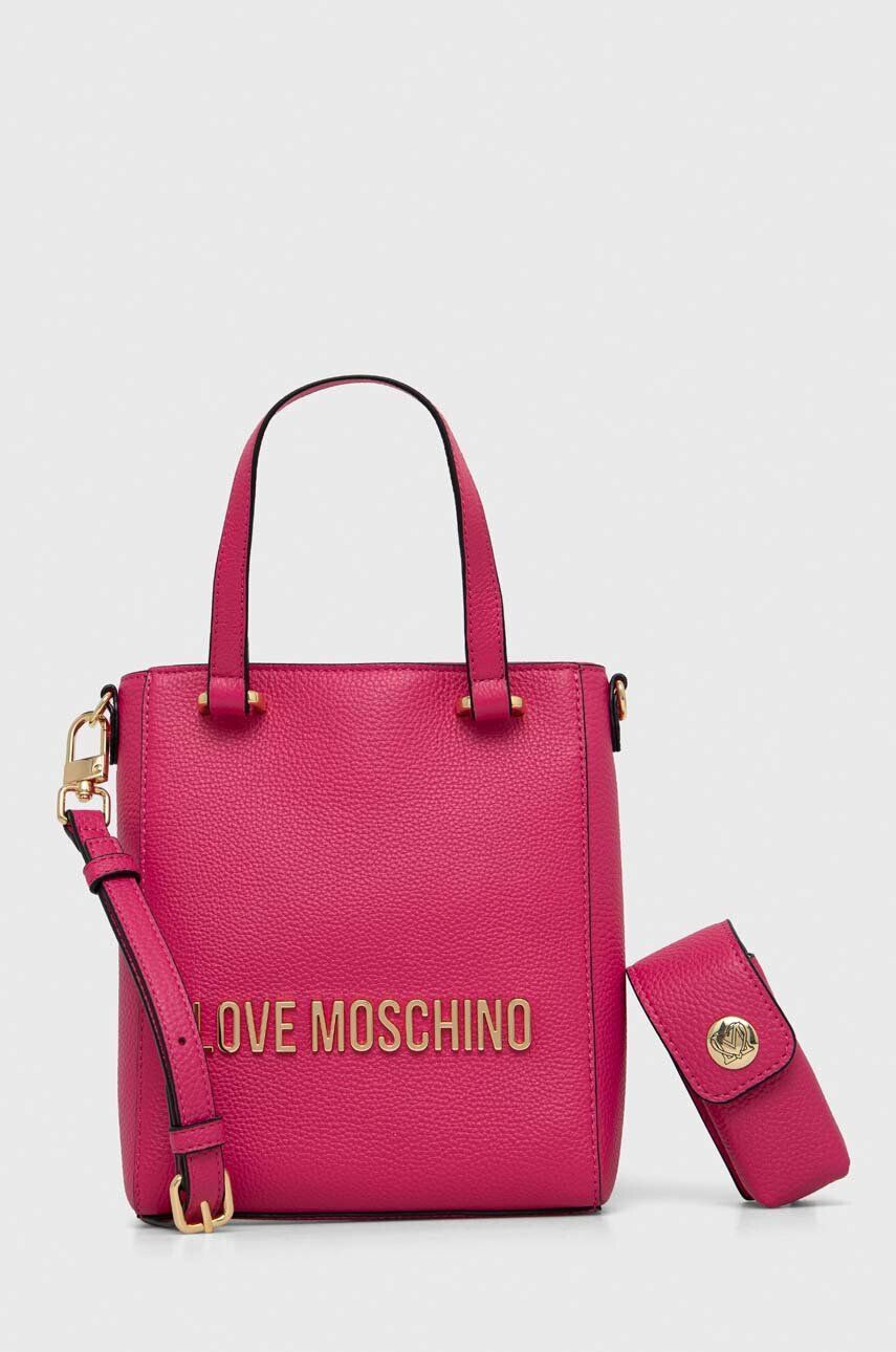 Love Moschino Torbica roza barva - Pepit.si