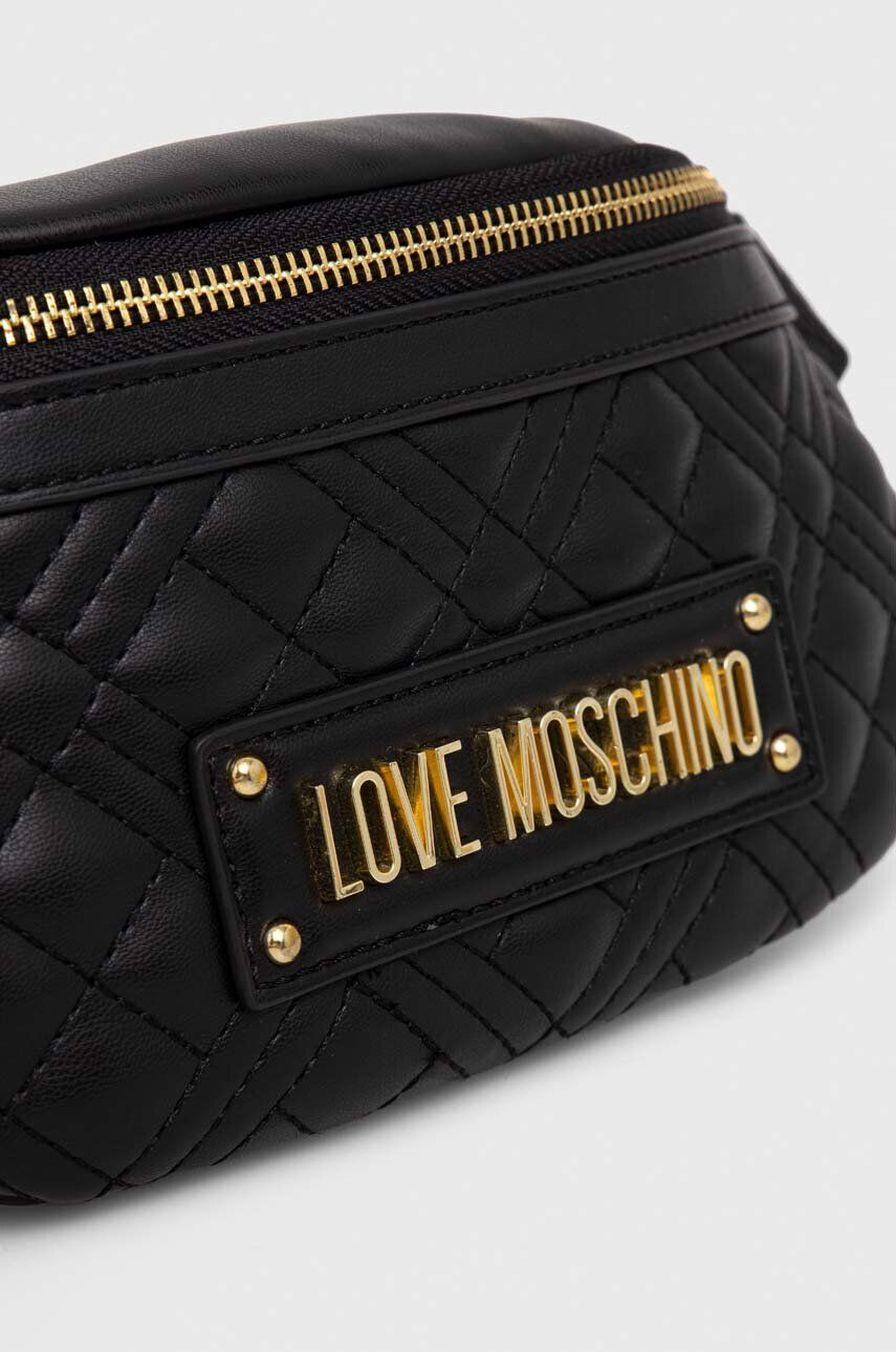 Love Moschino Torbica za okoli pasu črna barva - Pepit.si