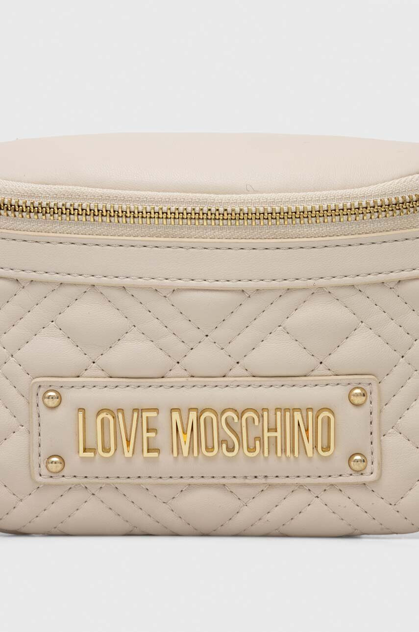 Love Moschino Torbica za okoli pasu bež barva - Pepit.si