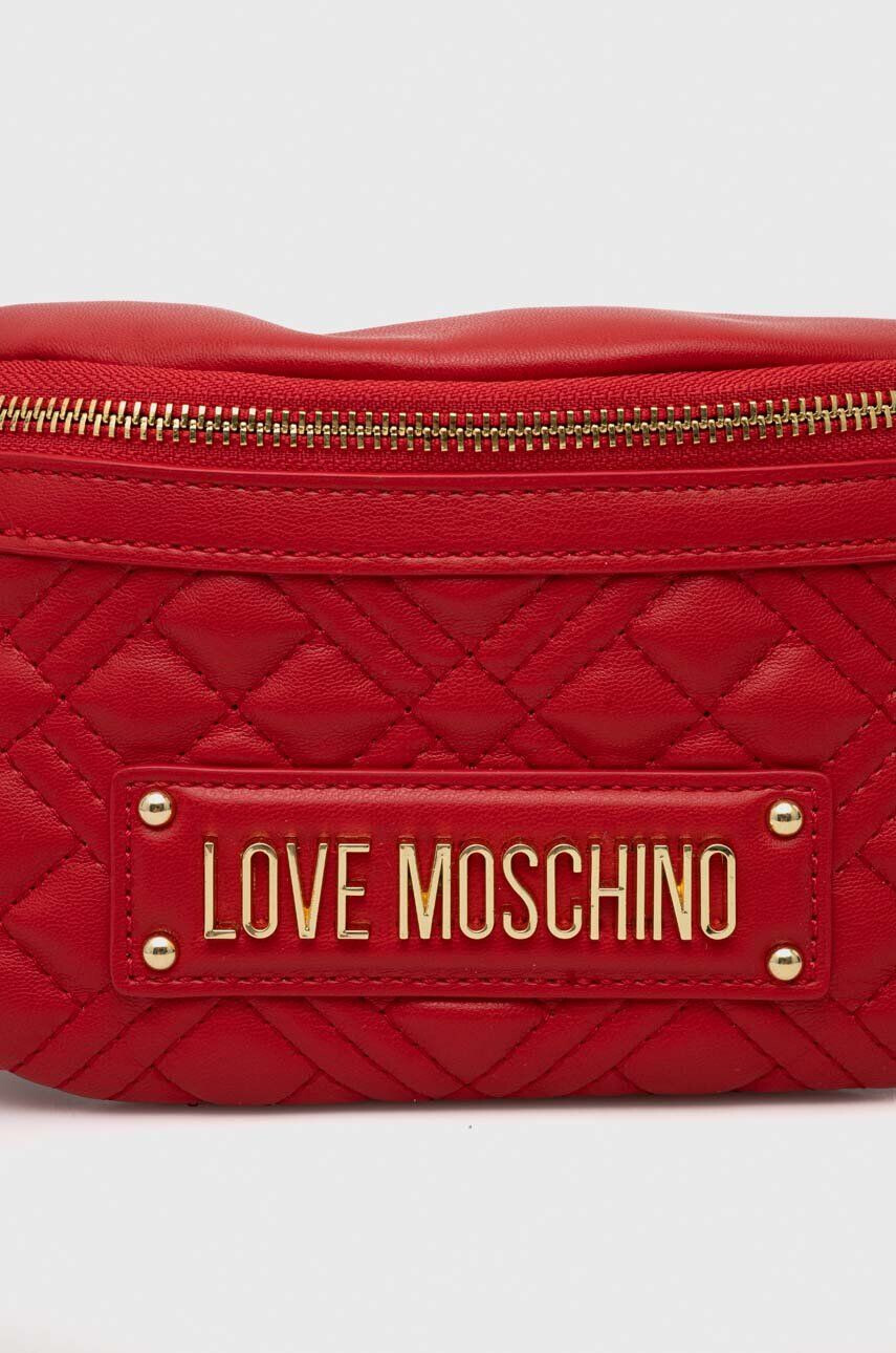 Love Moschino Torbica za okoli pasu rdeča barva - Pepit.si