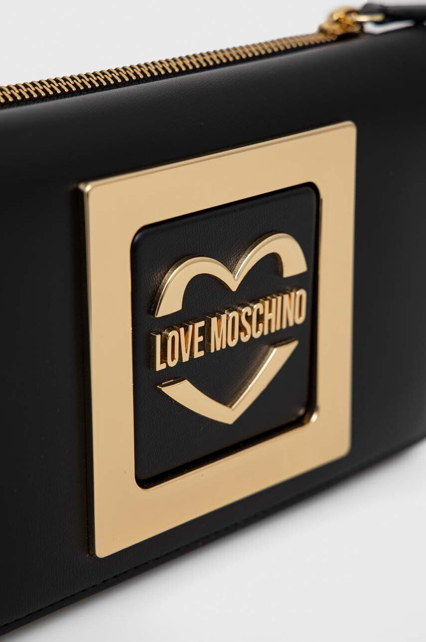 Love Moschino Torbica za okoli pasu črna barva - Pepit.si