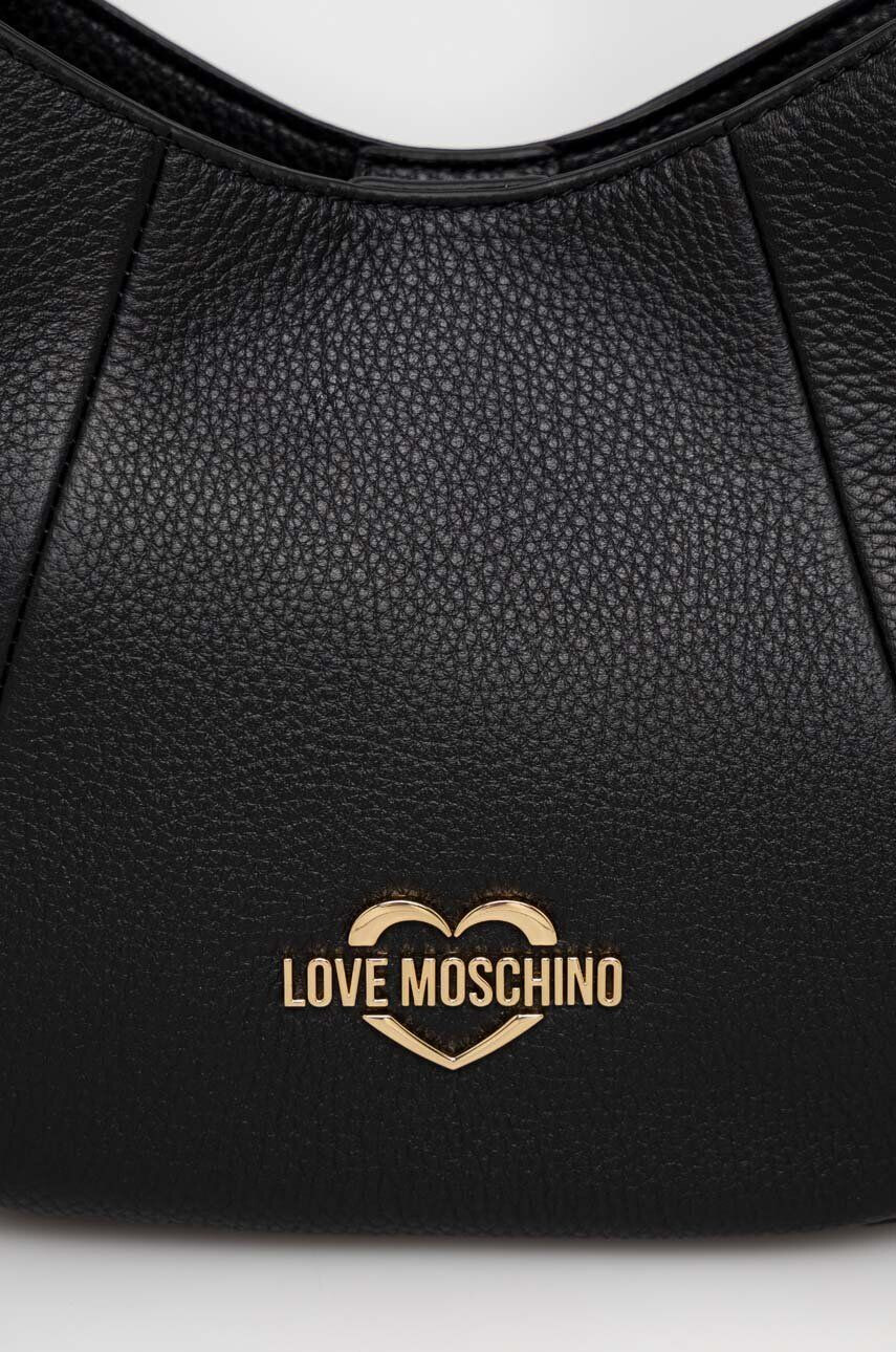 Love Moschino Usnjena torbica črna barva - Pepit.si