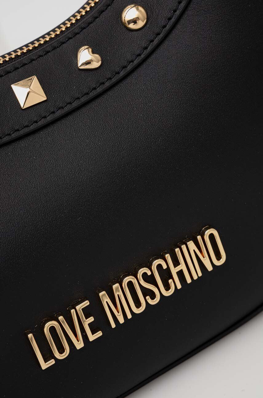 Love Moschino Usnjena torbica črna barva - Pepit.si